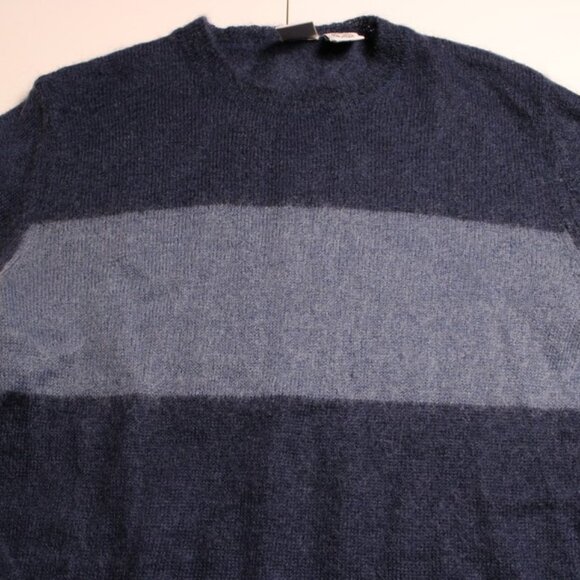 AX Armani Exchange Womens Small Blue Colorblock Mohair Nylon Crewneck Sweater - Picture 4 of 10